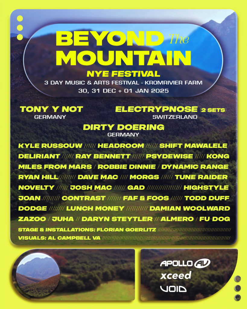 Detailed lineup poster for Beyond The Mountain Festival 2024