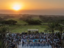 Crowd enjoying a sunset performance at MOGA Festival Essaouira 2024